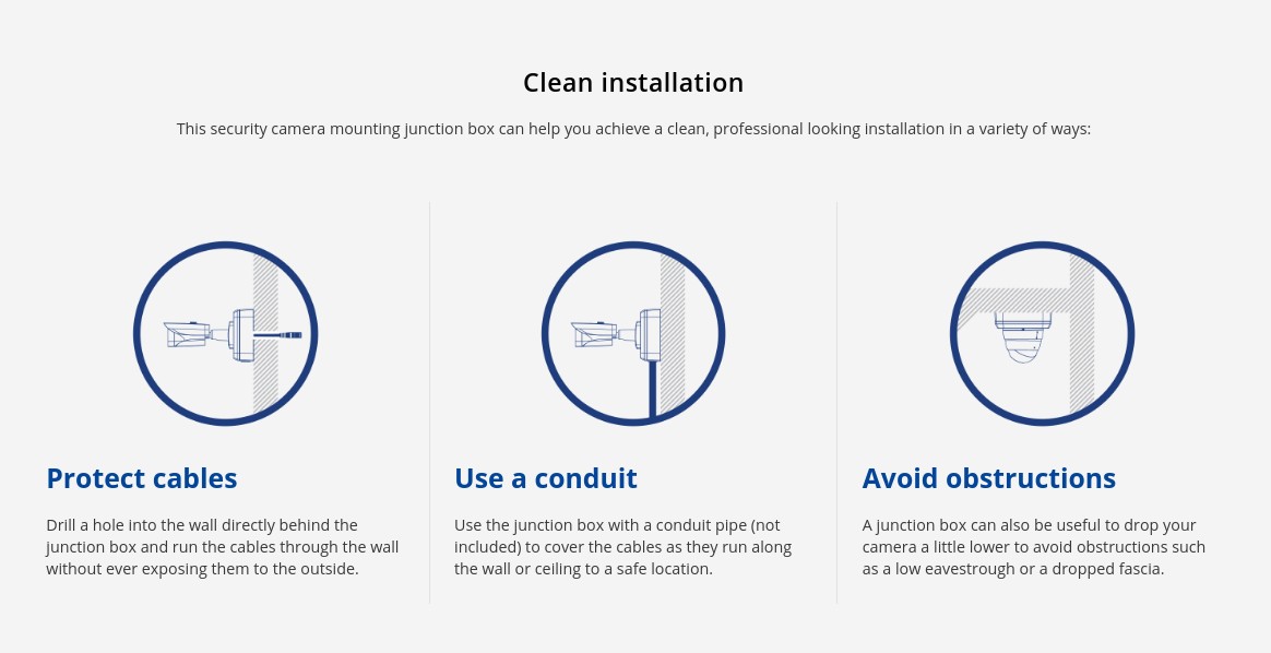 Order ACJNCD3B by Lorex Outdoor Junction Box for 3 Screw Base Cameras