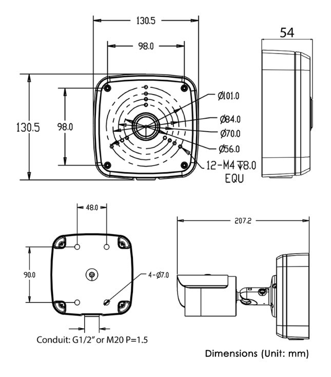 Order ACJNCD3B by Lorex Outdoor Junction Box for 3 Screw Base Cameras