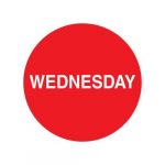 1" Preprinted Inventory Day Marking Dot "Wednesday"_noscript