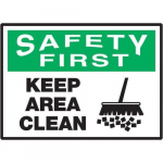 3-1/2" x 5" OSHA Safety Label "Keep Area Clean"_noscript