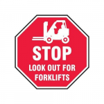17" Floor Sign "Stop - Look Out for Forklifts"_noscript