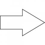 1-1/2" x 2-1/2" Magnetic Shape - Arrows White_noscript