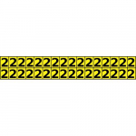 1" Number Sign "2" Black on Yellow_noscript
