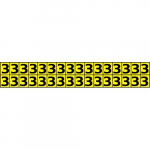 1" Number Sign "3" Black on Yellow_noscript