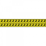 1" Letter Sign "Z" Black on Yellow_noscript