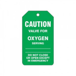 Caution Safety Tag "Valve for Oxygen"_noscript
