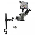 SPZV-50 Stereo Zoom Microscope on Compact Arm Stand_noscript