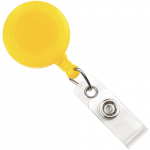 Yellow Round Plastic Clip-On Badge Reel_noscript