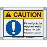 "Caution Personal Protection..." Metal Sign_noscript
