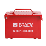 Portable Group Lockout Box 9"H x 12"W x 8.25"D Red_noscript