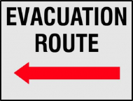 "Evacuation Route" Label with Sheeting_noscript