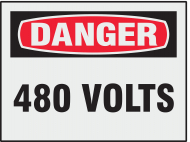 "480 Volts" Danger Label with Sheeting_noscript