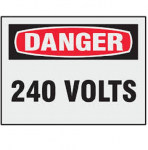 "240 Volts" Danger Label with Sheeting_noscript