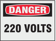"220 Volts" Danger Label with Sheeting_noscript