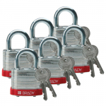 Red Steel Padlock with 0.75" Shackle_noscript