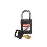 SafeKey Lockout Padlock, Black, 1" Shackle_noscript