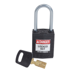SafeKey Lockout Padlock, Black, 1.5" Shackle_noscript