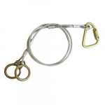 4' Carabiner Anchor/Vinyl-Coated Galvanized Cable_noscript