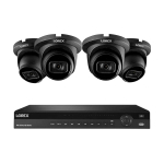 NVR System, 4 Dome Black Cameras, 30 fps_noscript