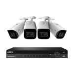 NVR System, 4 Bullet White Cameras, 30 fps_noscript
