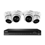 NVR System, 4 Dome White Cameras, 30 fps_noscript