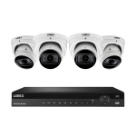 NVR System, 4 Dome White Cameras, MV Lens_noscript