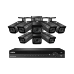 NVR System, 8 Bullet Black Cameras, MV Lens_noscript