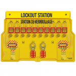 10-Lock Padlock Station, English/French, Zenex Thermoplastic Padlocks