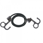 24" Bungee Black Cord with Flat Steel I-Beam Hook