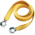 25' x 2" Standard Tow Strap with Forged Hooks & Clips - Yellow