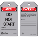 "Danger Do Not Start" Safety Tag_noscript