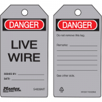 "Danger Live Wire" - Metal Detectable Safety Tag_noscript