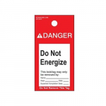 "Do Not Energize" Lockout Tag, Pack of 5 Tag_noscript
