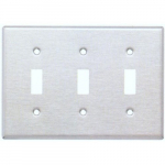 304 SS Wallplate with 3 Gang Toggle Switch