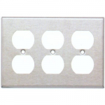 304 SS Wallplate with 3 Gang Duplex Receptacle