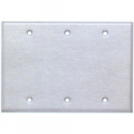 304 SS Wallplate with 3 Gang Blank