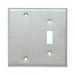304 SS Wallplate with 2 Gang, 1 Toggle & 1 Blank