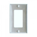 304 SS Midsize Wallplate with 1 Gang Decorative/GFCI
