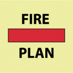 6" x 6" 6 Hour Glow Polyester Fire Plan Sign_noscript