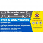 "Covid-19 Safety Precautions", Lg Format Sign_noscript
