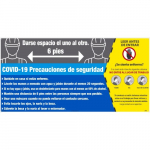 "Covid-19 Safety Precautions", Lg Format Sign, Spanish_noscript