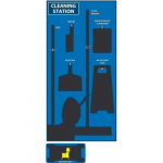 Cleaning Station Shadow Board, Blue/Black, Acrylic_noscript