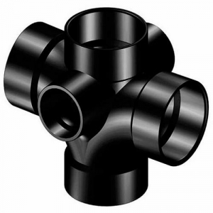 4inch X 4inch X 4inch X 4inch X 2inch X 2inch Hub Abs Double Sanitary Tee With Two 90 Degree Inlets (583599)