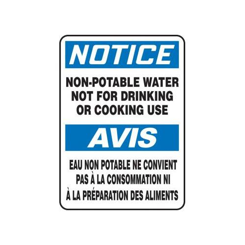 Order FBMCAW805VA10 by Accuform Bilingual French Sign "NonPotable Water" US Mega Store