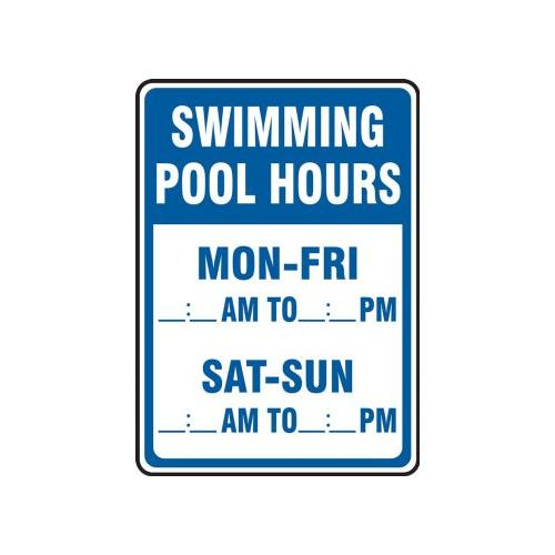 Order MADM439VP10 by Accuform Safety Sign "Swimming Pool Hours" Plastic