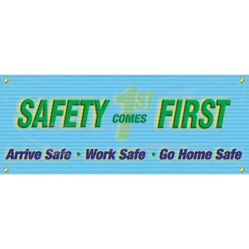 Order MBM319 by Accuform 4' x 10' Banner with Legend "Safety Comes