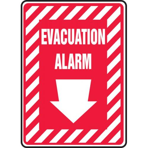 Order MFXG585XP by Accuform Sign "Evacuation Alarm" & Down Arrow Symbol