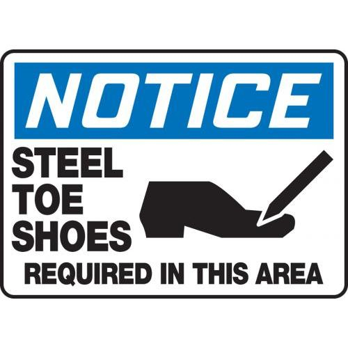Order MPPE841VP10 by Accuform 10" x 14" OSHA Safety Sign "Steel Toe