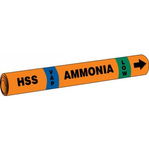 Order RAT208H by Accuform 21/2" x 6" Pipe Marker "HSS/VAP/LOW" US