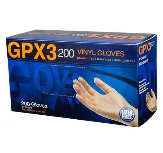Order GPX3D46100 by AMMEX GPX3 200 Vinyl Powder Free Industrial Gloves